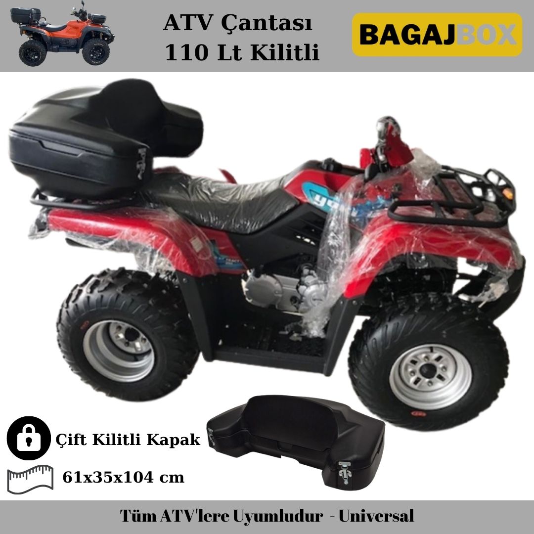 ATV Çantası 110 Lt ATV Arka Çanta 110 Lt ATV Box Siyah
