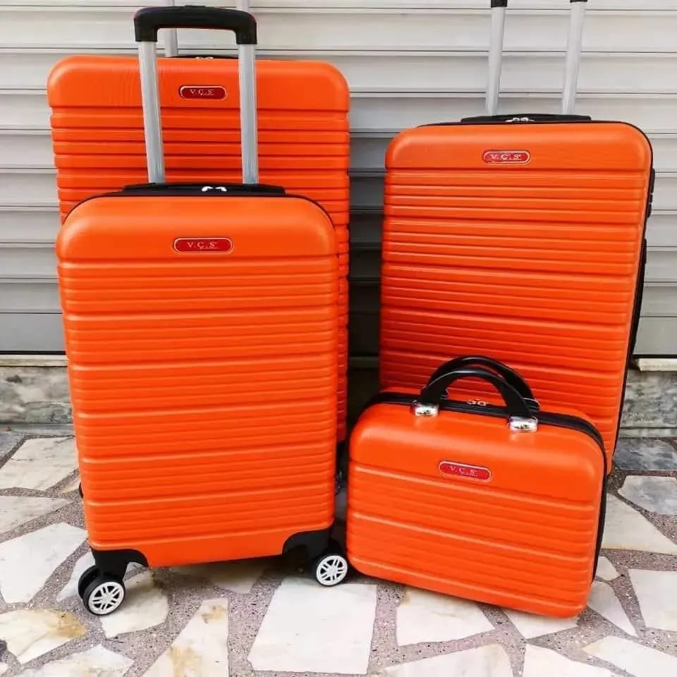 TRSBag 4'lü Valiz Seti Polipropilen 4'lü Bavul Seti Luggage Set Bag Turuncu
