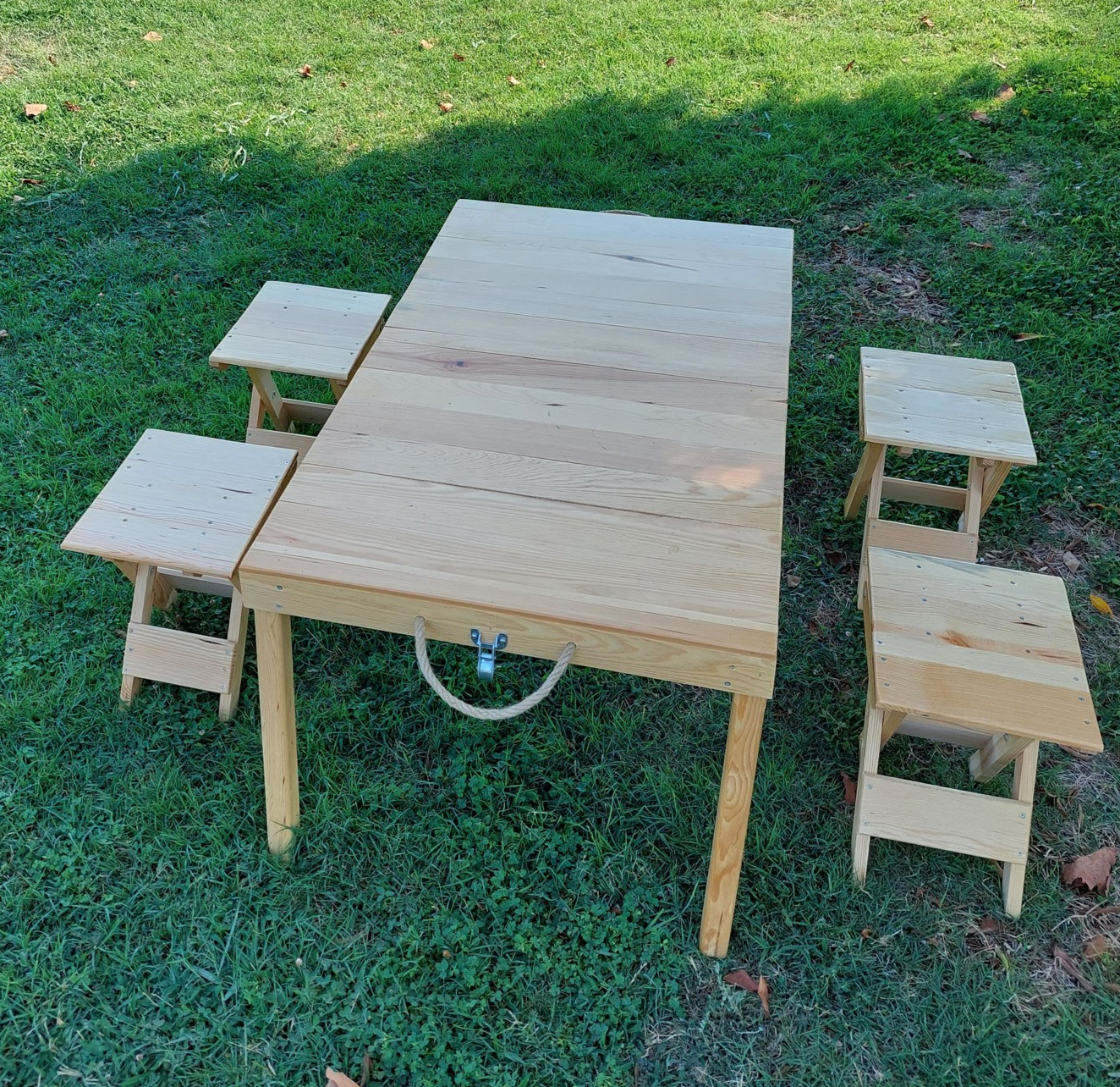 Ahşap Kamp Masası Çantalı Ahşap Piknik Masası Katlanır Masa Sandalye Seti 5’li