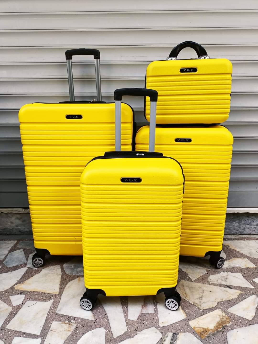 TRSBag 4'lü Valiz Seti Polipropilen 4'lü Bavul Seti Luggage Set Bag Sarı 