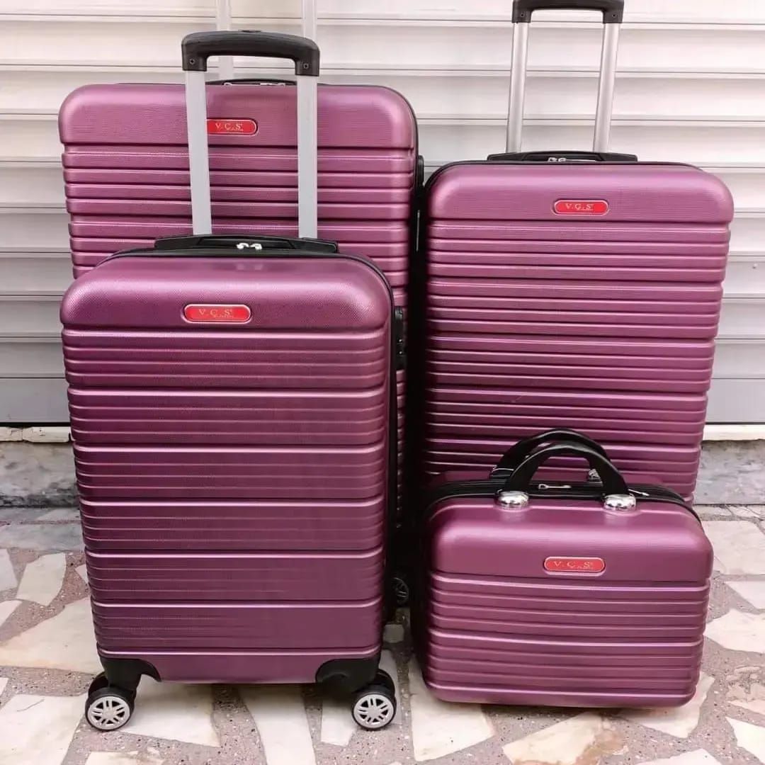 TRSBag 4'lü Valiz Seti Polipropilen 4'lü Bavul Seti Luggage Set Bag Mor