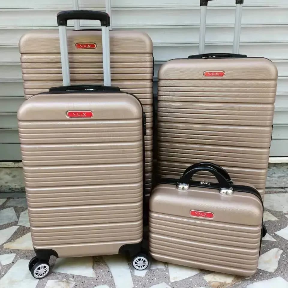 TRSBag 4'lü Valiz Seti Polipropilen 4'lü Bavul Seti Luggage Set Bag Kahverenk